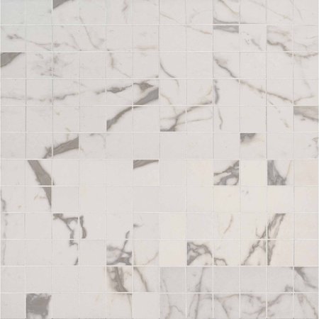 Msi White Vena SAMPLE Glazed Ceramic Mesh-Mounted Mosaic Tile ZOR-PT-0178-SAM